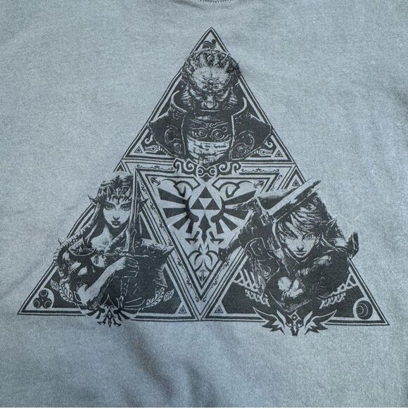 Nintendo Women Legend of Zelda Pullover Sweatshirt S SM Small Charcoal Grey Gray - Picture 3 of 15